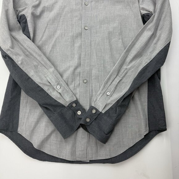 Rag & Bone Mens M Slim Fit Light Dark Gray Dual Tone Long Sleeve Button Up Shirt - Picture 4 of 8